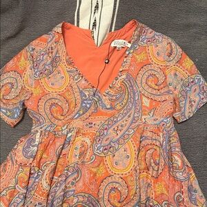 Molly Bracken Coral Paisley Midi Dress